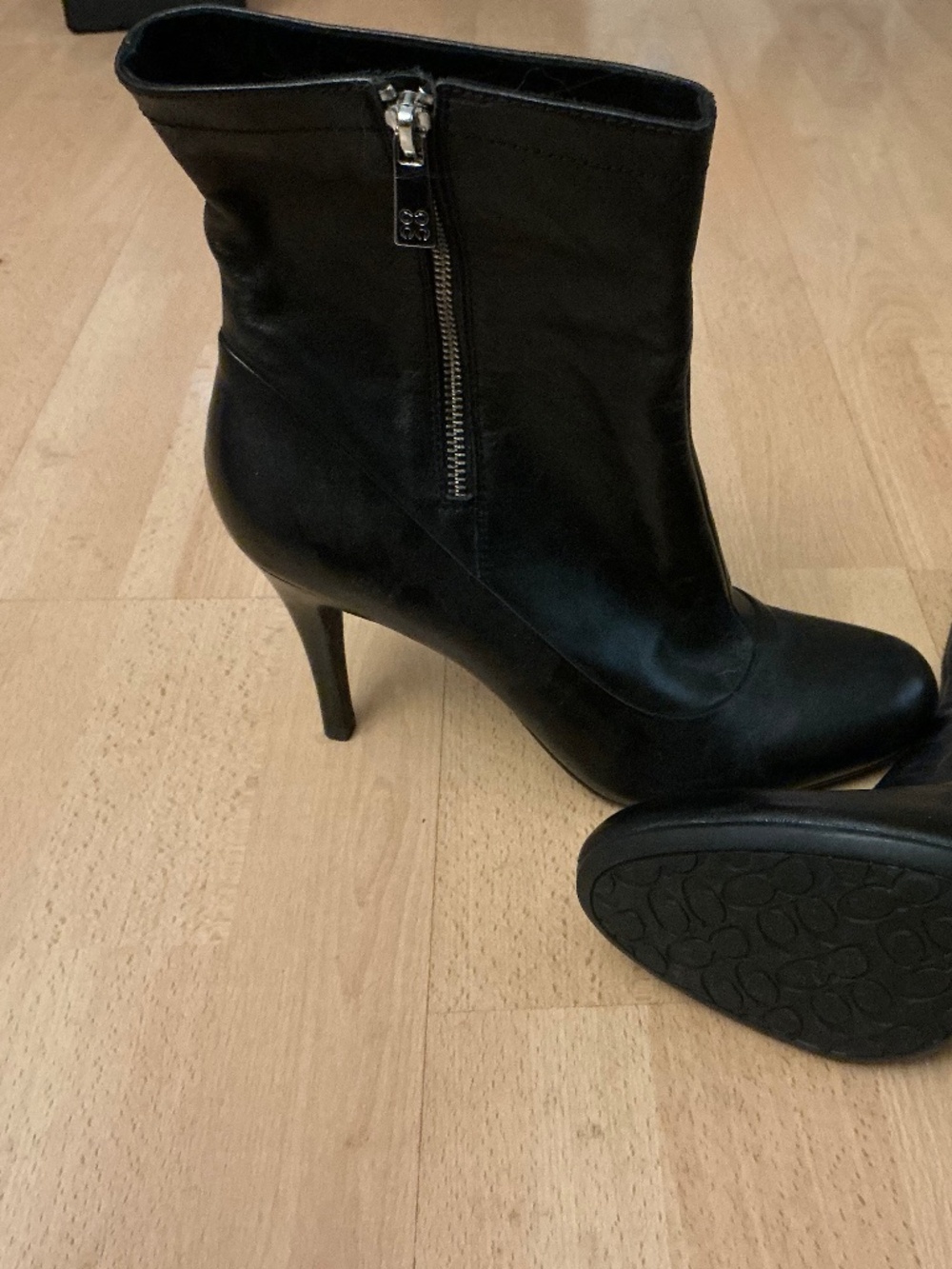 Black coach ankle boots